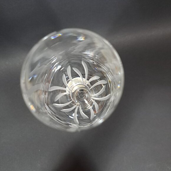 Princess House Crystal Wine Glass With Etched Floral Design Lead Crystal Germany - Picture 13 of 15